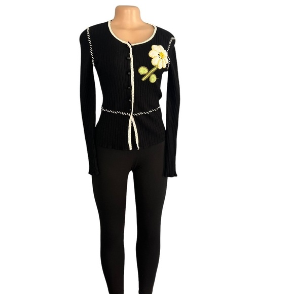 J.A.C Vintage Cottage Yellow Flower Cardigan - Picture 2 of 8